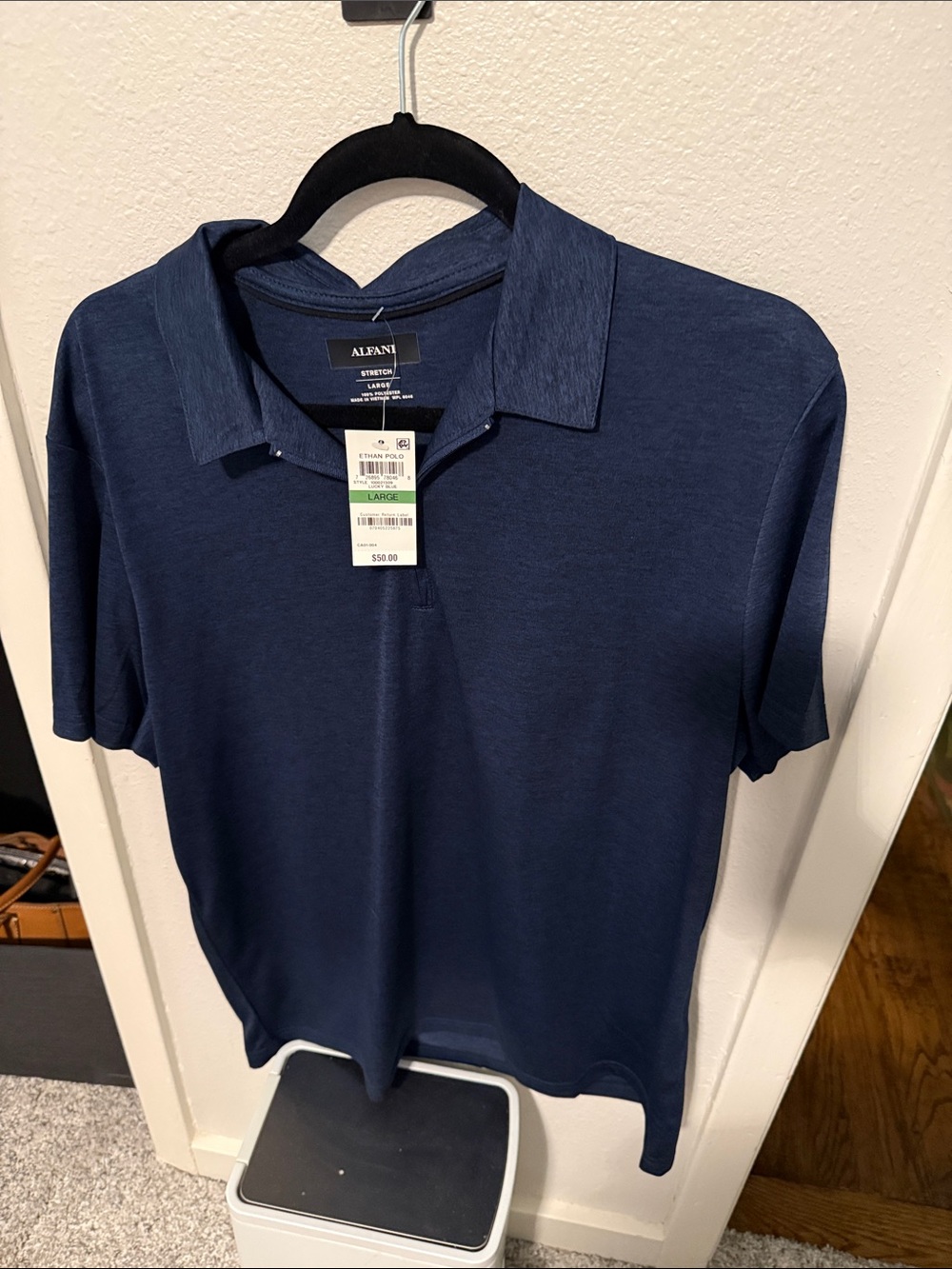 Alfani Navy Blue Polo Shirt